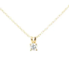 Ladies CZ Solitaire Pendant