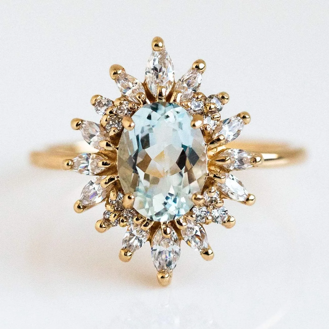 Lana Ring with Aquamarine & CZ