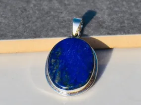 Lapis Lazuli Pendant, Sterling Silver Pendant, Gemstone Pendant, Blue Pendant, Handmade Pendant, Blue Lapis Pendant, Unique Pendant