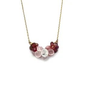 Large Cloud Pendant Necklace, Pink Tourmaline