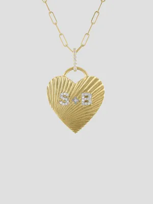 Love Charm Elshane Chain Necklace - J Initial