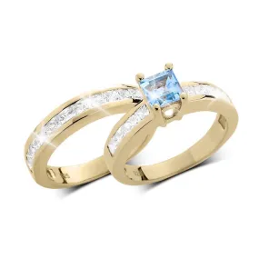 Maria Duo Blue Topaz Bridal Ring