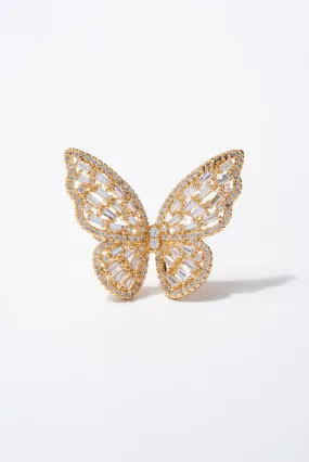 Marissa CZ Rhinestone Butterfly Ring