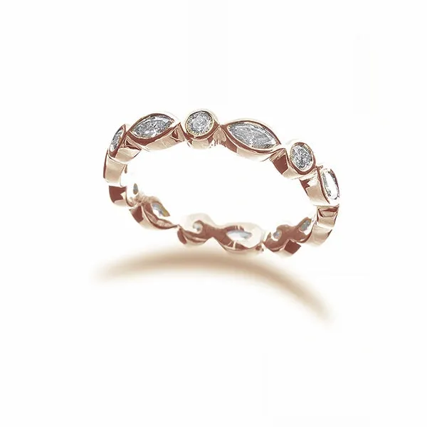 Marquise and Round Diamond Eternity Wedding Band