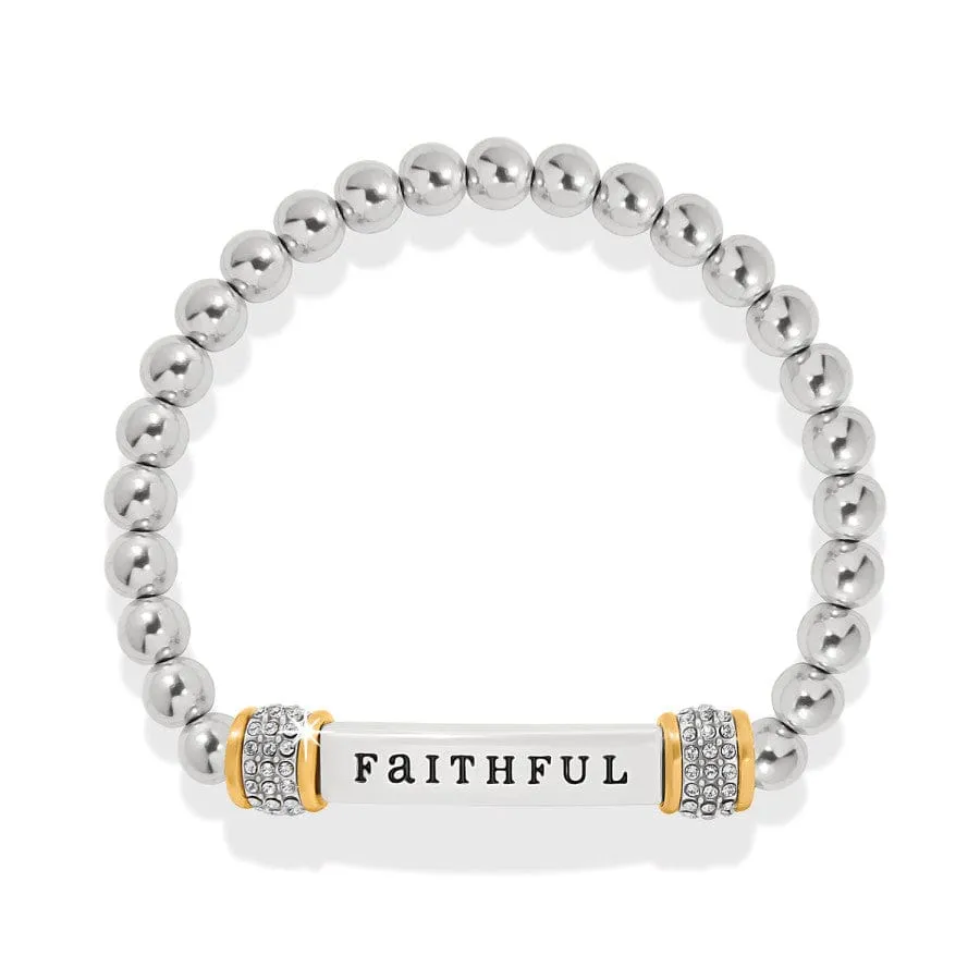 Meridian Faithful Two Tone Stretch Bracelet