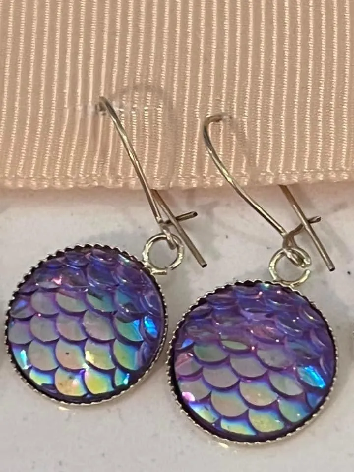 Mermaid Scale Earrings & Necklace Separates