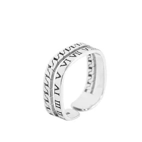 Minimalist Design Roman Numeral Plain Ring