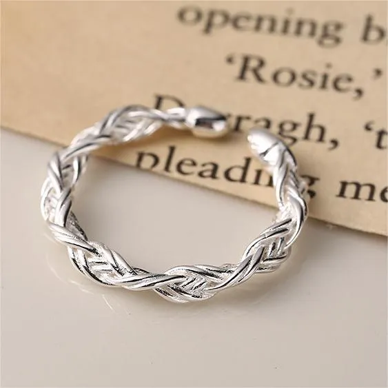 Minimalist Vegan Twisted Rope Plain Ring