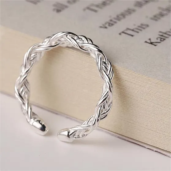 Minimalist Vegan Twisted Rope Plain Ring