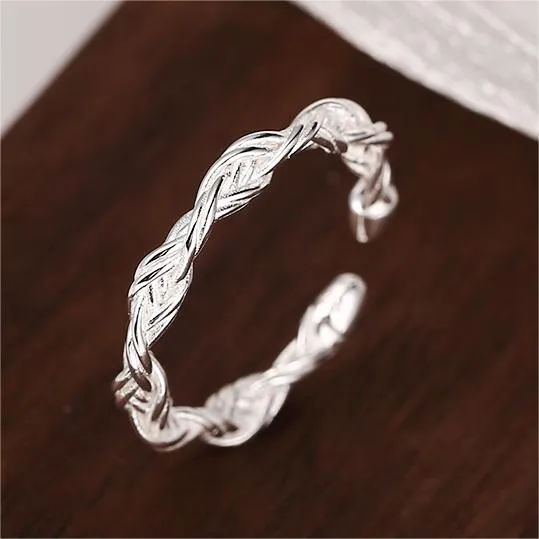 Minimalist Vegan Twisted Rope Plain Ring