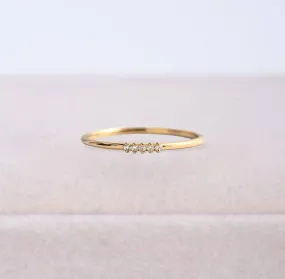 Moissanite Eternity Band - Vintage Solid 14K Yellow Gold Stacking Band