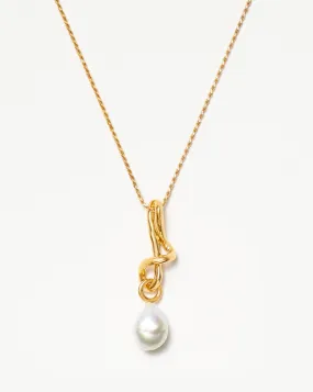 Molten Pearl Drop Pendant Necklace