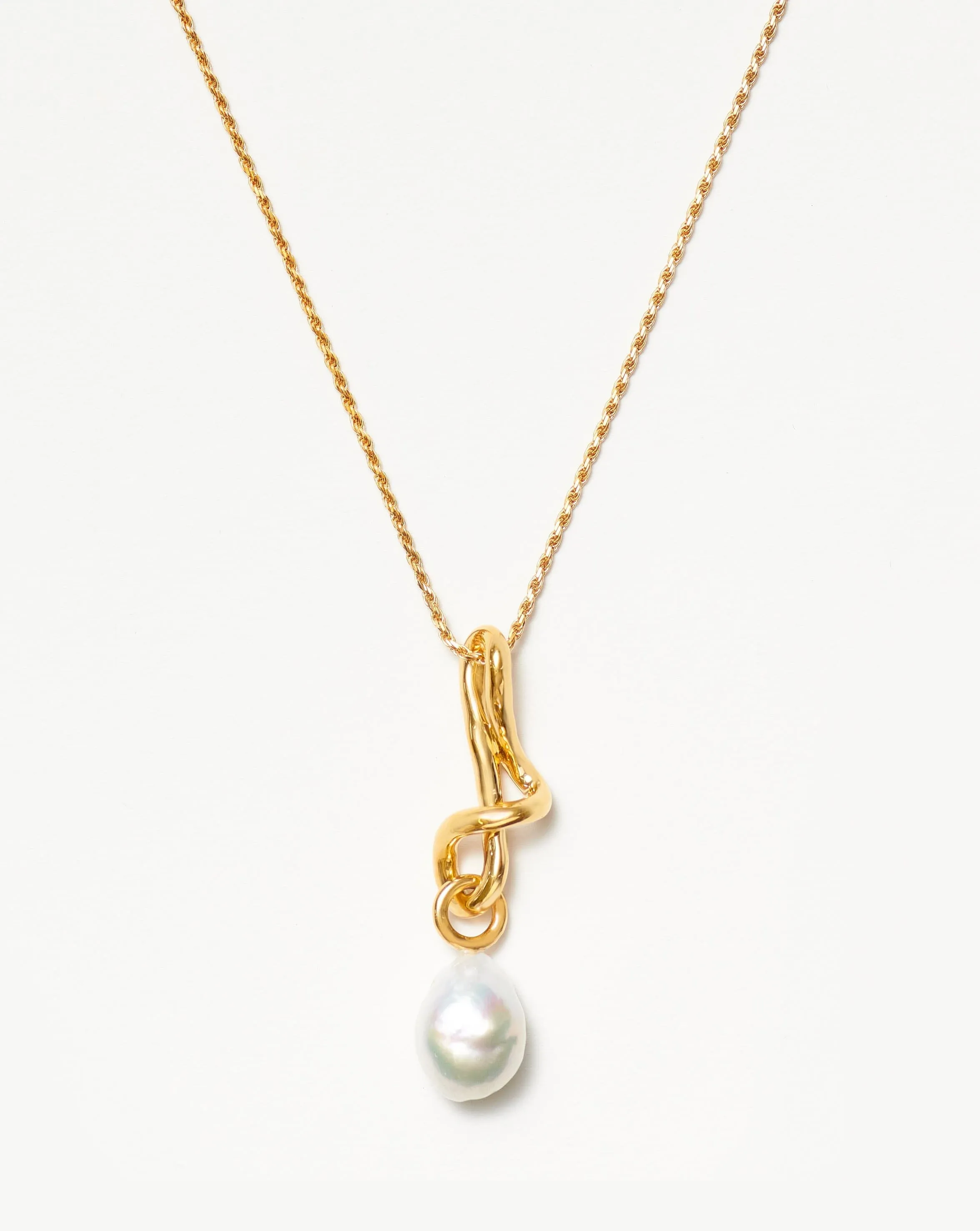 Molten Pearl Drop Pendant Necklace