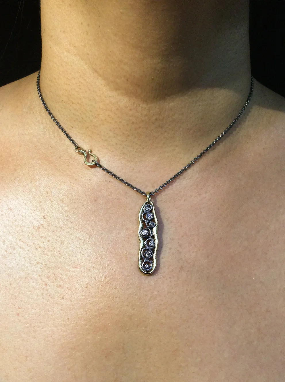 Narrow Dew Pond Diamond Pendant Necklace