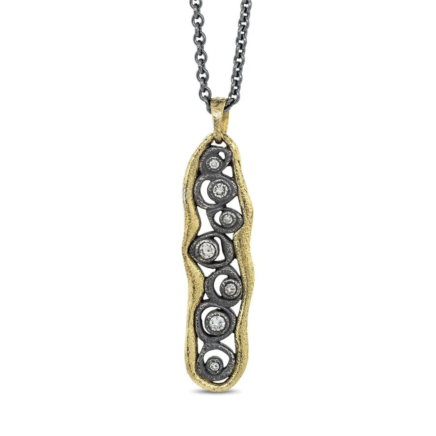 Narrow Dew Pond Diamond Pendant Necklace