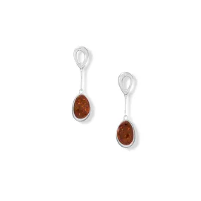 Open Link and Baltic Amber Drop Earrings