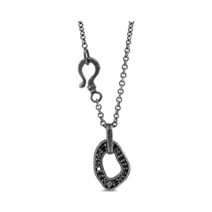 Open Pebble Pave Diamond Pendant Necklace