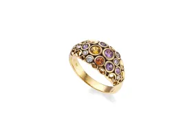 Open Work Ring with Multicolored Spring Mix Sapphires