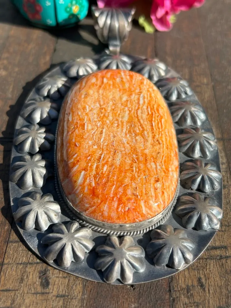 Orange Spiny Pendant