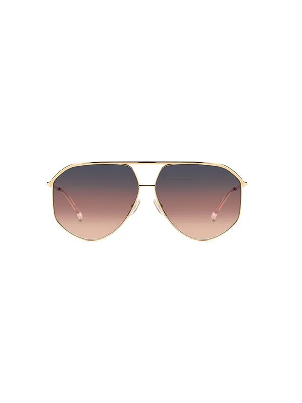 Oversized Aviator Sunglasses in Rose Gold