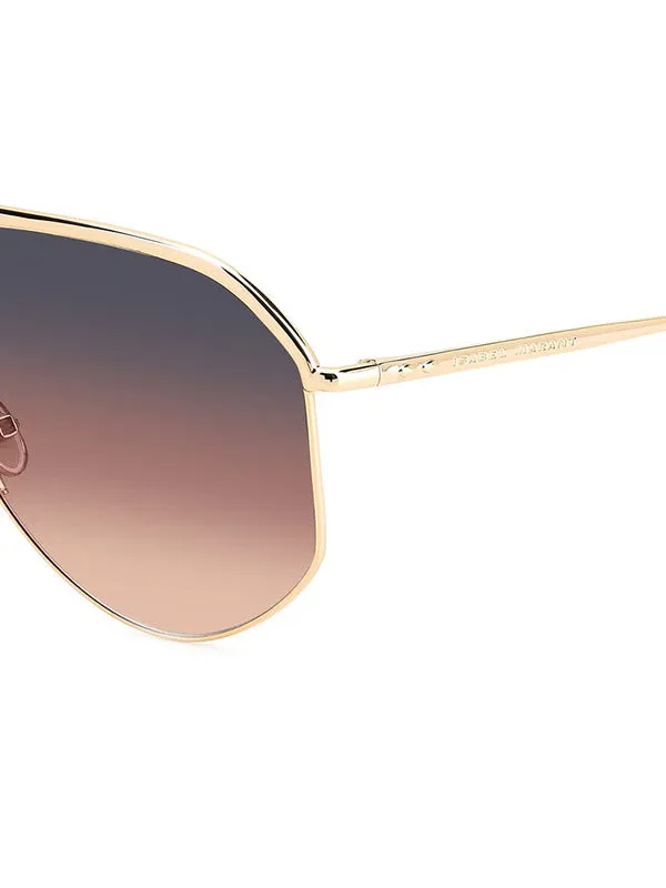 Oversized Aviator Sunglasses in Rose Gold