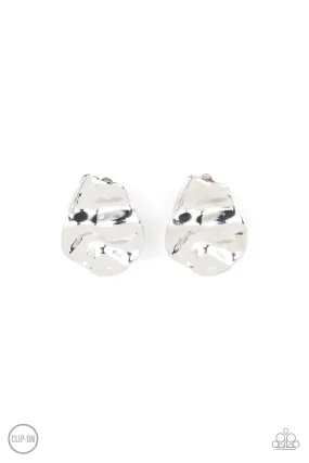 Paparazzi Raise the RUCHE - Silver Clip On Earrings