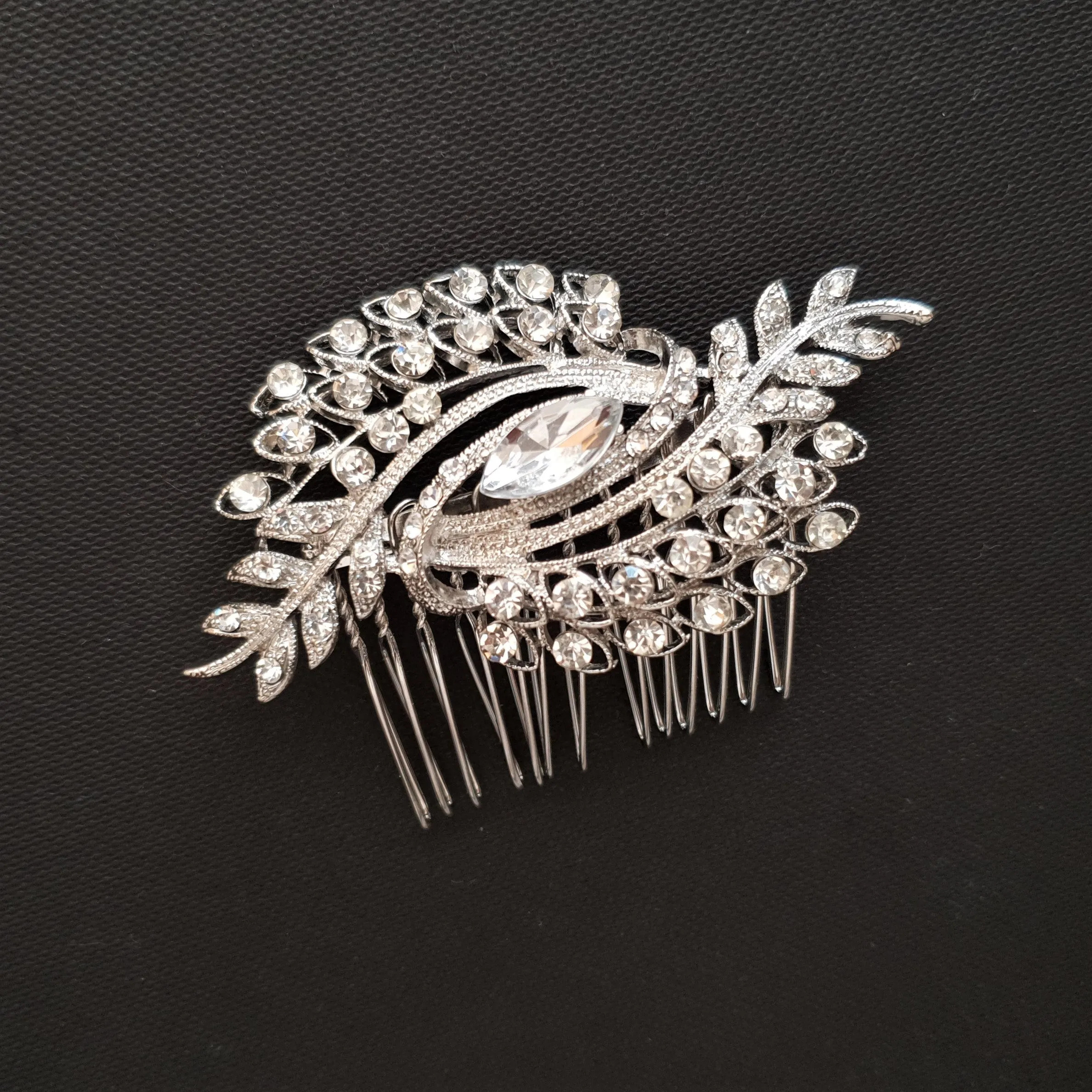 Peacock Hair comb for Brides-Paonne