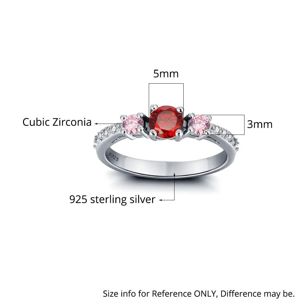 Personalized Wedding Jewelry Engrave Names Birthstone Ring  925 Sterling Silver Rings For Women