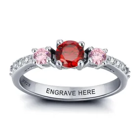 Personalized Wedding Jewelry Engrave Names Birthstone Ring  925 Sterling Silver Rings For Women