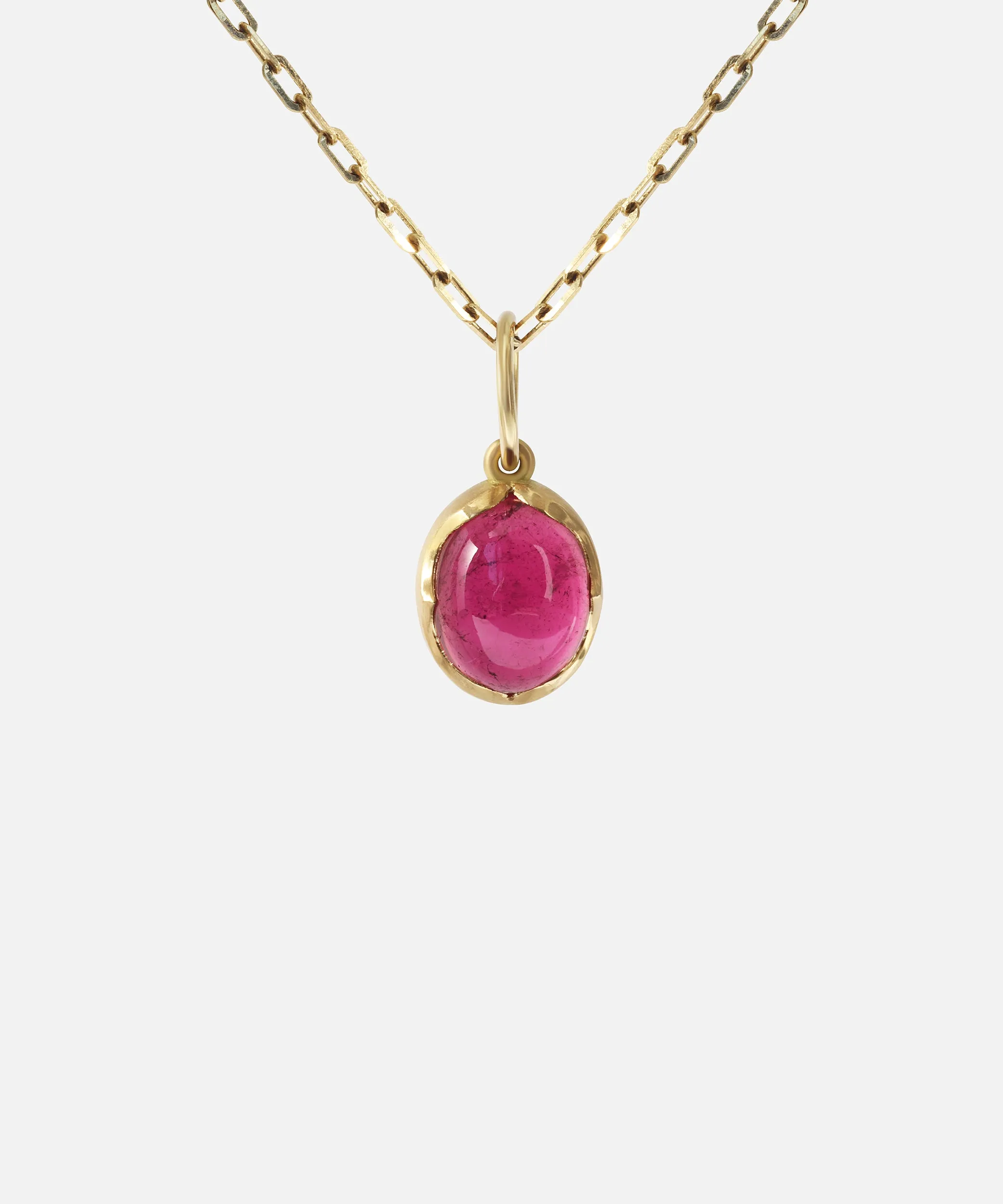 Pink Tourmaline and Small Paperclip / Necklace