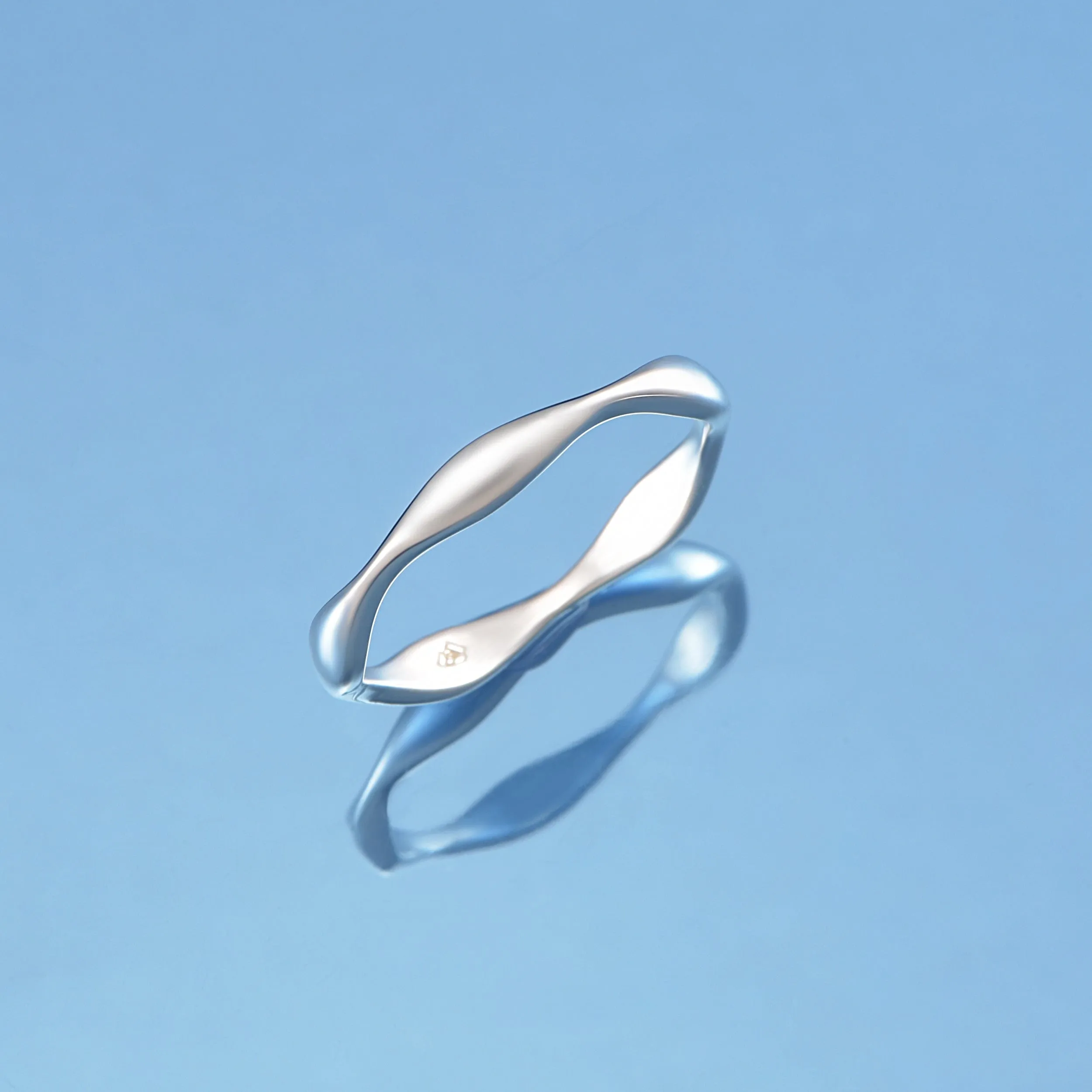 Plain Wave Rings, Sterling Silver Stackable Rings