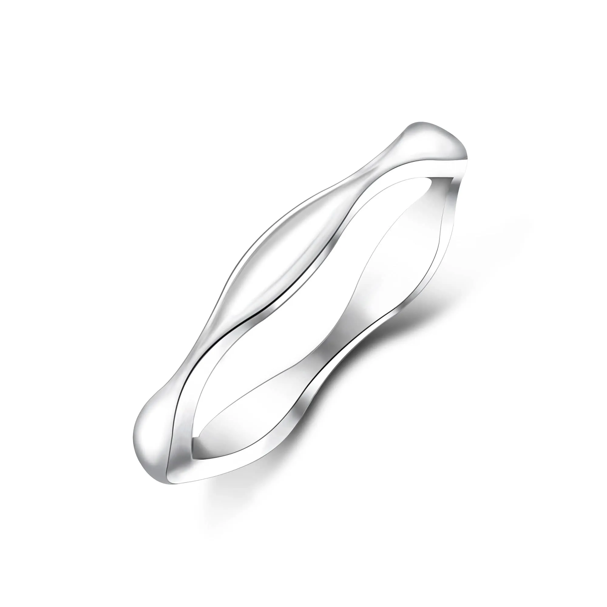 Plain Wave Rings, Sterling Silver Stackable Rings