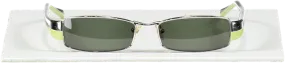 Prada Vintage Black / Green Slim Logo Arm Sunglasses