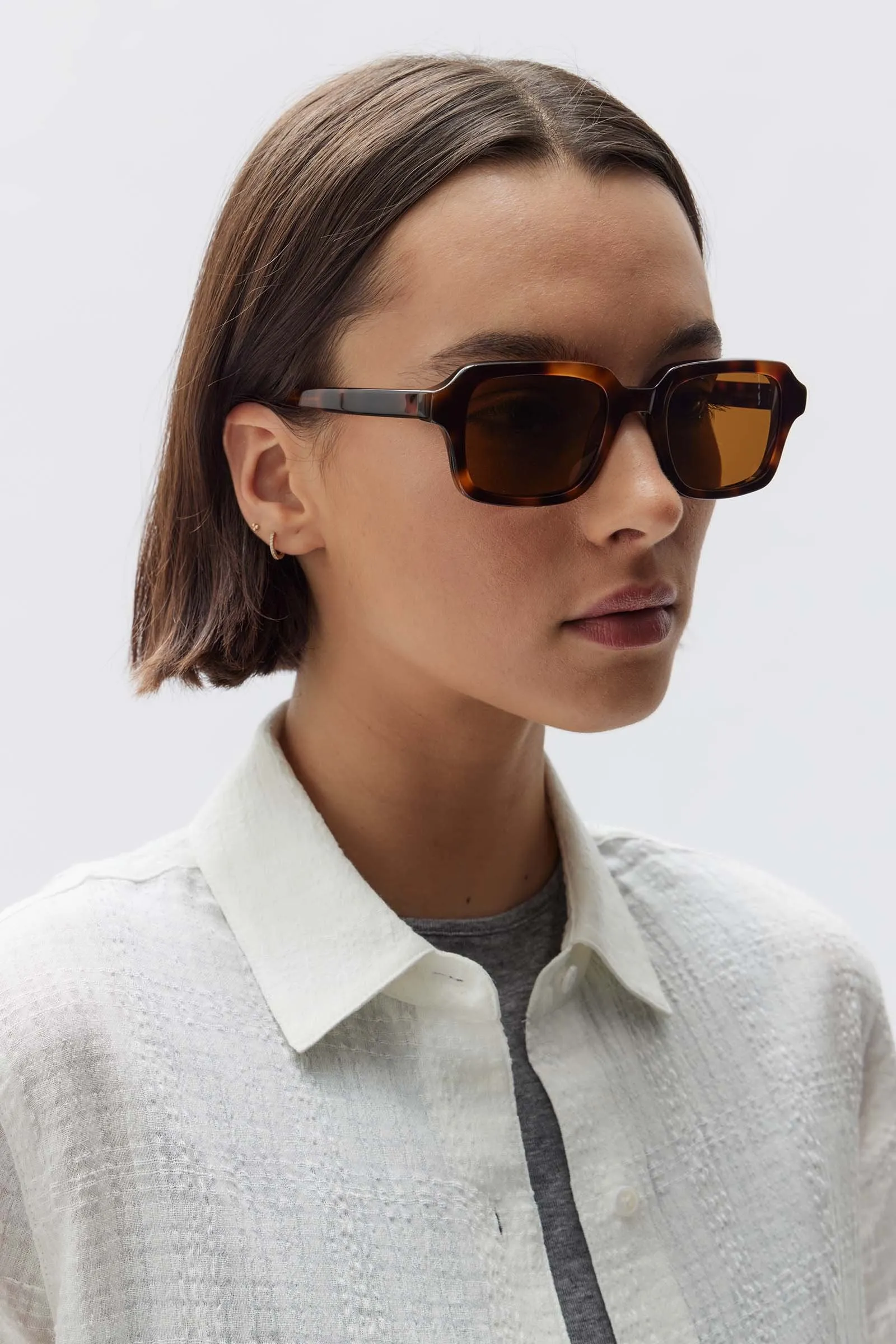 Retro Square Frame Sunglasses Tortoise