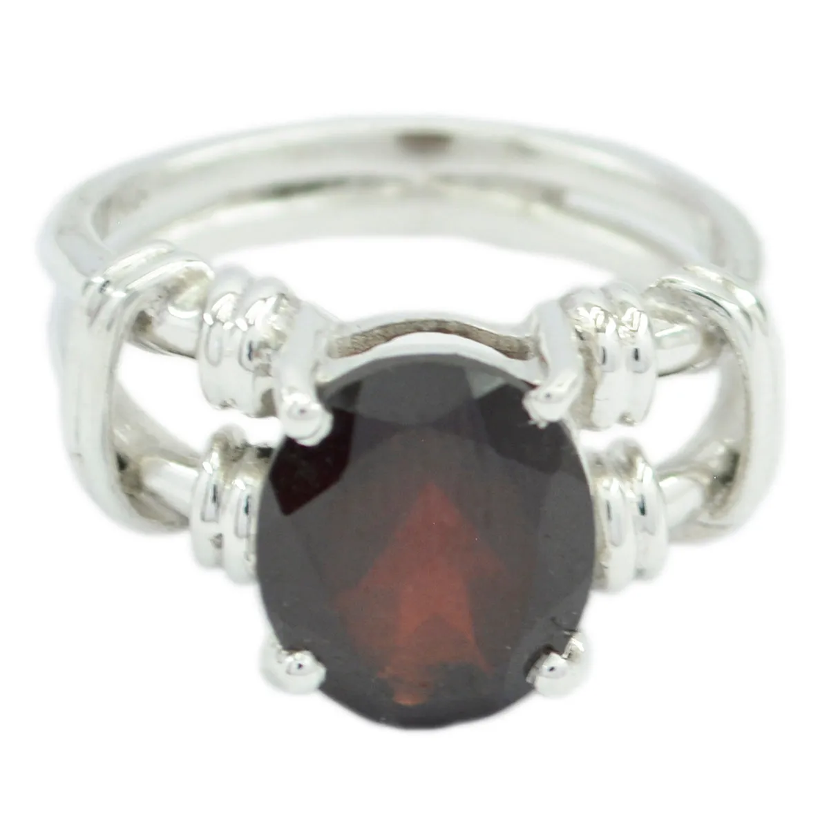 Riyo Attractive Gemstone Garnet Sterling Silver Rings B' Day Gift