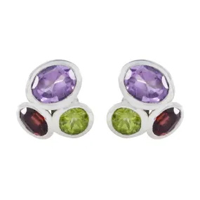 Riyo Drop-Dead Gorgeous 925 Sterling Silver Earring For Women Multi Earring Bezel Setting Multi Earring Stud Earring