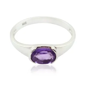 Riyo Excellent Gemstone Amethyst Solid Silver Rings Baby Jewelry