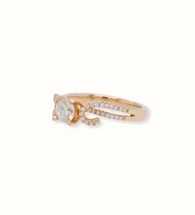 Romantic 18k Rose Gold Diamond Ring