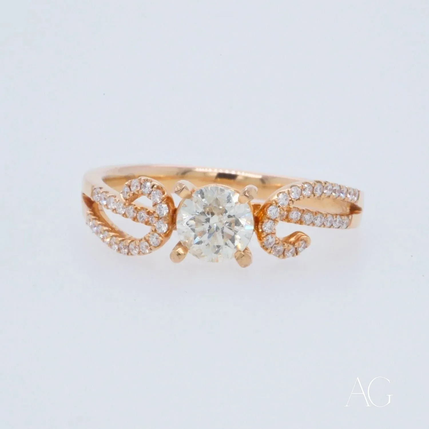 Romantic 18k Rose Gold Diamond Ring