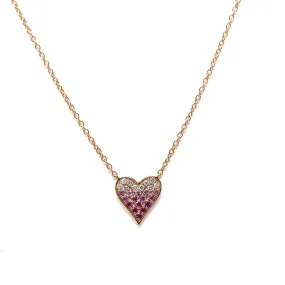 Rose Heart Diamond Pendant Necklace in 14K Rose Gold