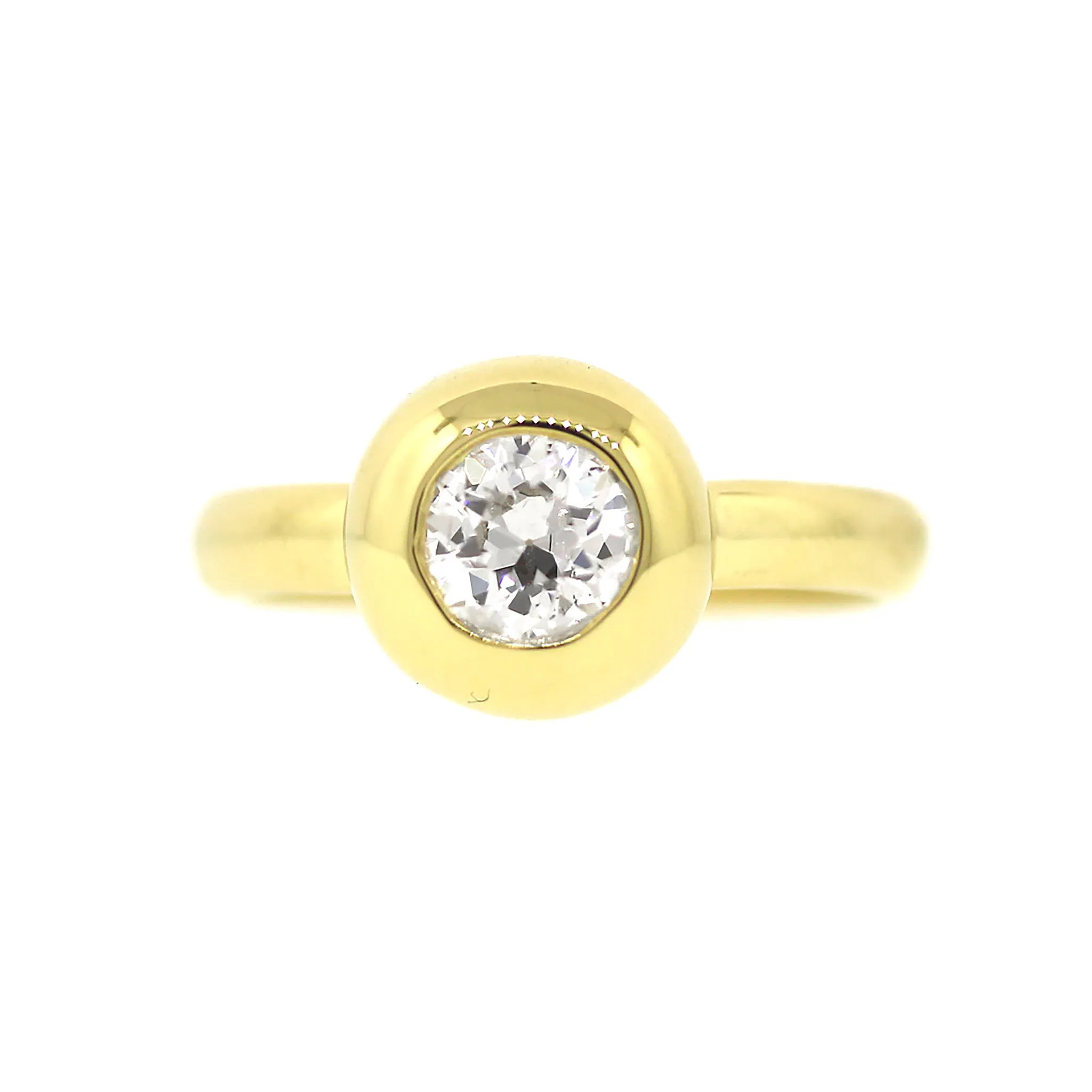 Sabel Round Brilliant Cut Diamond Bezel Set Ring