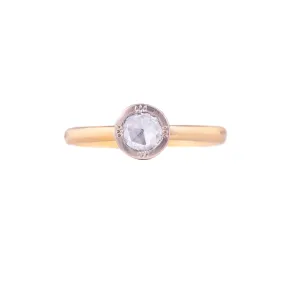 SALE! Two Tone Round Rose Cut Diamond Ring by Adel Chefridi