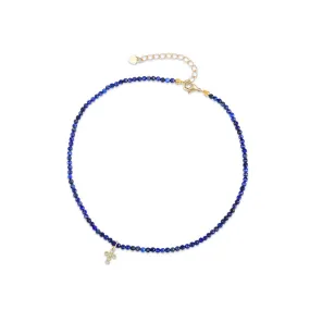 Sandra Lapis Bead Choker Neckalce