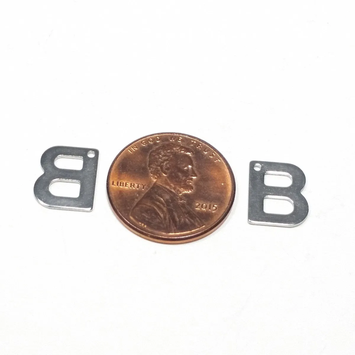 Small Letter Charms, Stainless Steel, Full Alphabet of 26 Letters