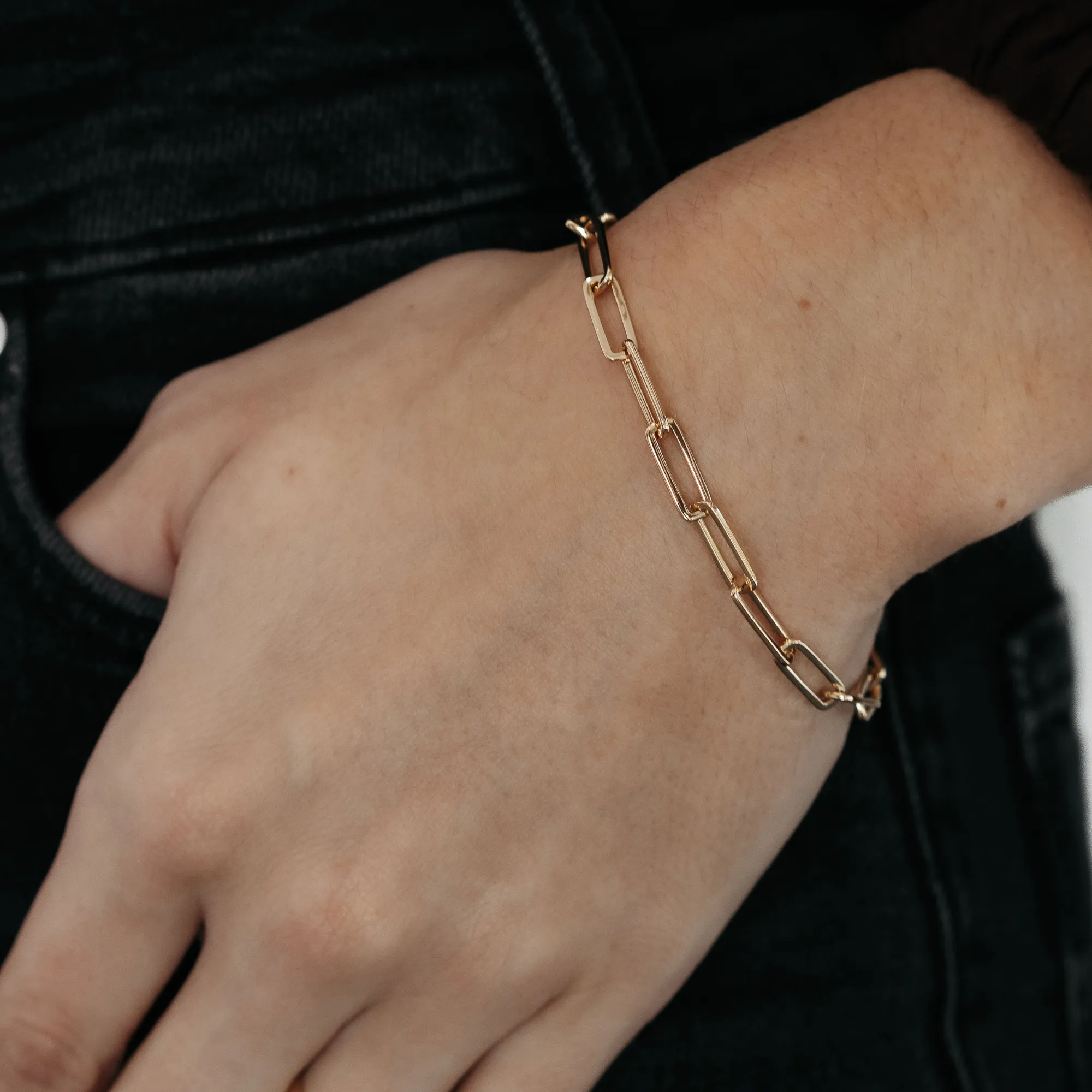 Squared Paperclip Link Bracelet