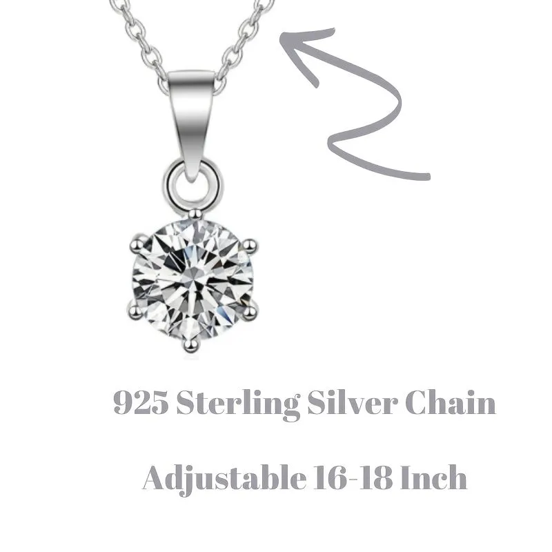 Stunning 1-5 CT Moissanite Necklace in 925 Sterling Silver - Perfect Wedding Jewelry Gift for Women