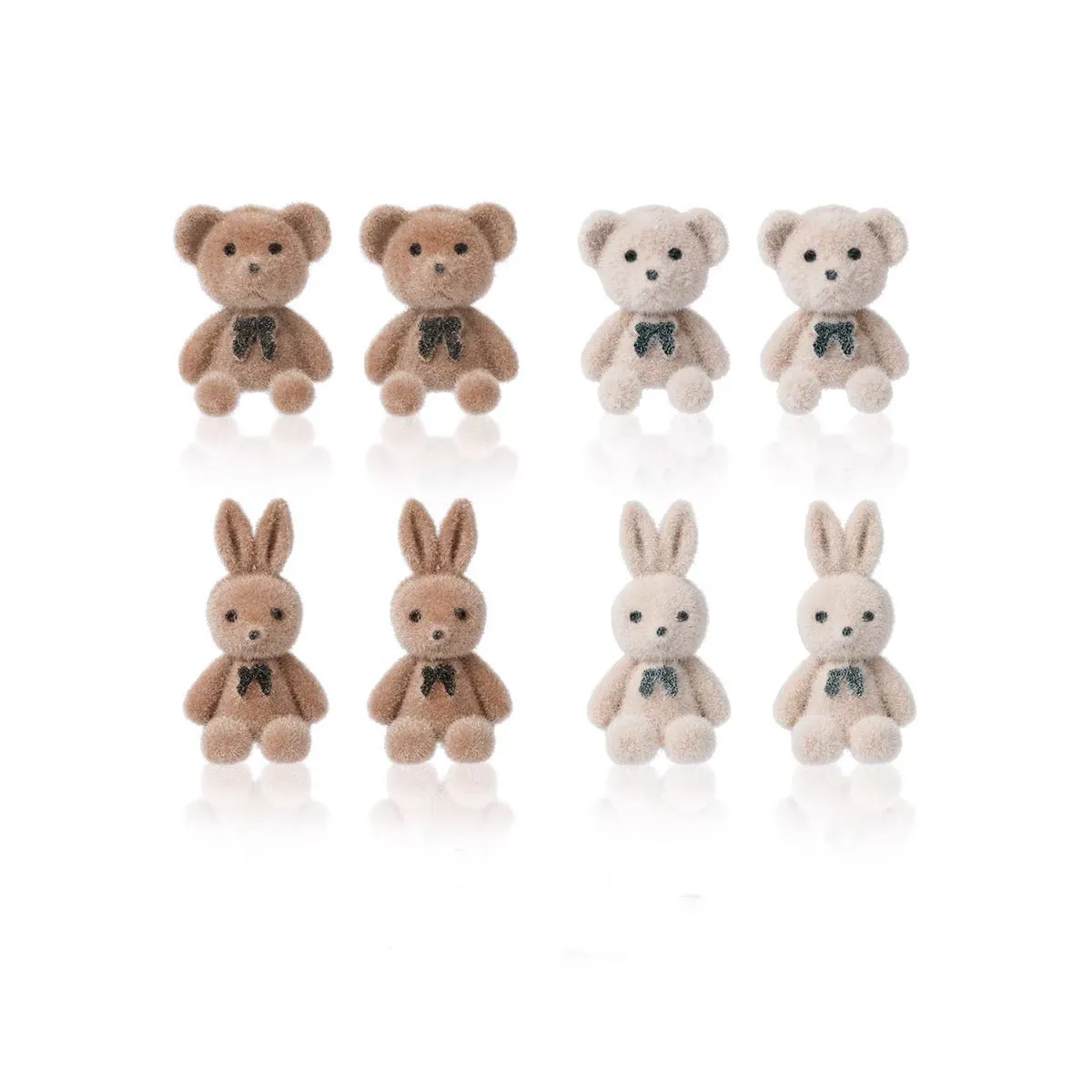 Sweet Bear And Rabbit Earrings/Clips PN6453