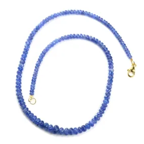 Tanzanite Faceted Rondelle Necklace with Gold Filled Trigger Clasp