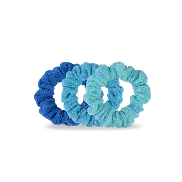 Teleties Terry Cloth Scrunchies - Small Band Pack of 3 - Bora Bora