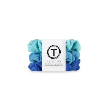 Teleties Terry Cloth Scrunchies - Small Band Pack of 3 - Bora Bora